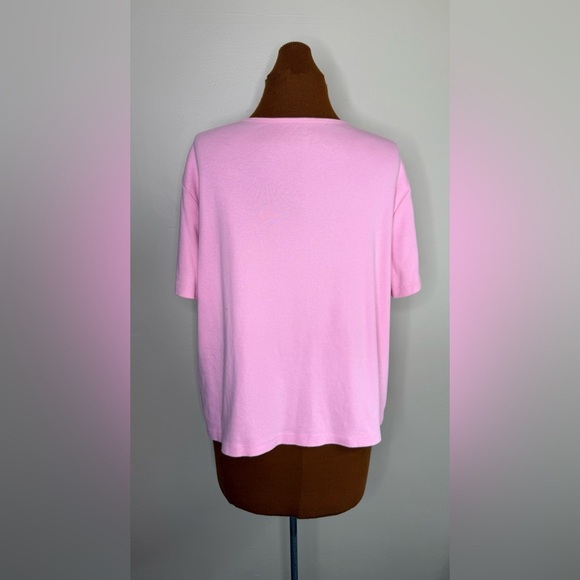 Hannah Light Pink Crew Neck Short Sleeve Tee Size Large - Picture 2 of 4